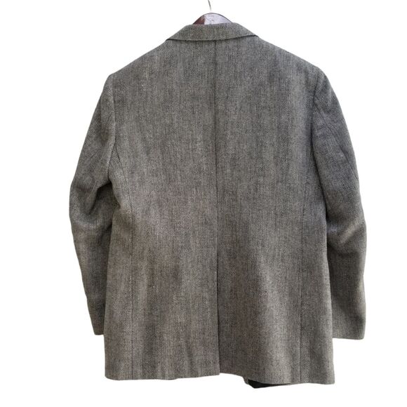 Haggar Mens Wool Silk Sport Tweed Coat 42L Gray Herringbone Blazer Suit Jacket - Picture 4 of 11